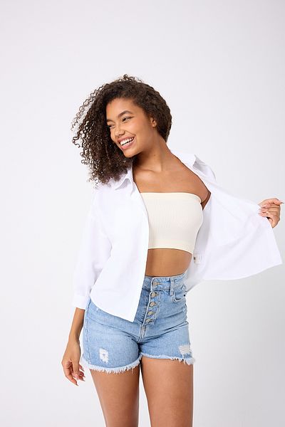 FOREVER MORE Στράπλες Crop Top