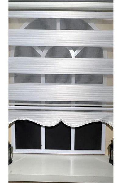 KORUTEKS White Zebra Roller Blinds - Pleated Kt480