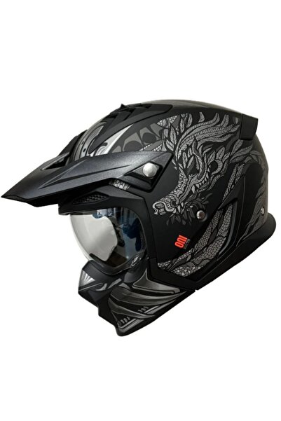 AXXIS HUNTER SV ONI B2 MATT GRAY ÇİFT VİZÖRLÜ ÇENE ÇIKABİLEN MODEL