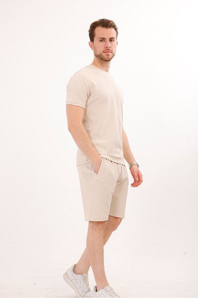 Rodrigo Waffle Fabric Shorts T-Shirt Cotton Set 25232