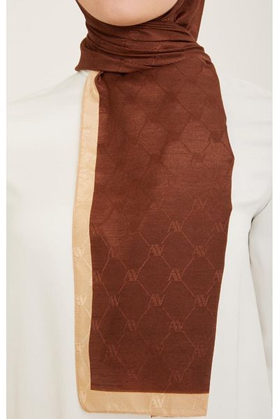 Armine Trend Monogram Shawl 2-151 - Brown