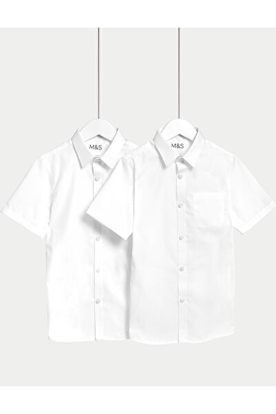 Marks & Spencer 2'li Slim Fit Kısa Kollu Gömlek (2-18 Yaş)