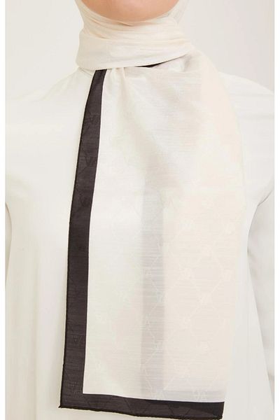 Armine Trend Monogram Shawl 2-159 - Off White