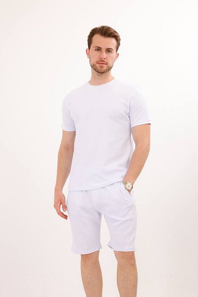 Rodrigo Waffle Fabric Shorts T-Shirt Cotton Set 25232