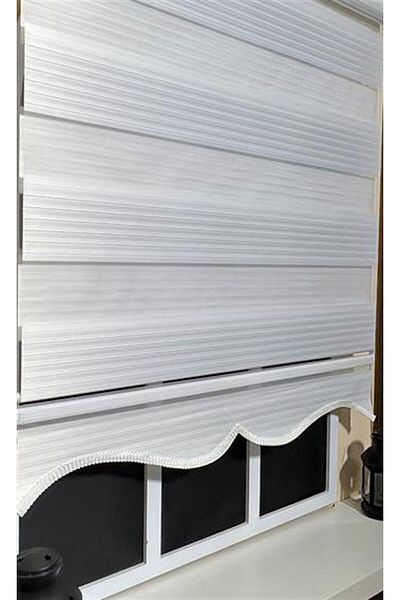 KORUTEKS White Zebra Roller Blinds - Pleated Kt480