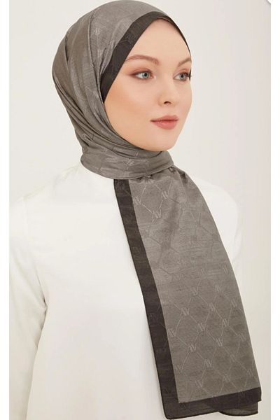 Armine Trend Monogram Shawl 2-140 - Γκρι