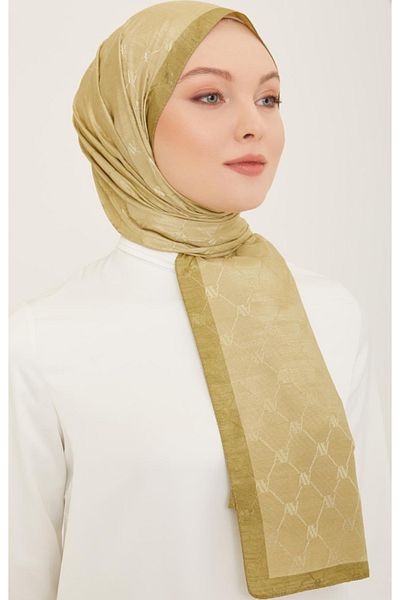 Armine Trend Monogram Shawl 2-110 - Kaki
