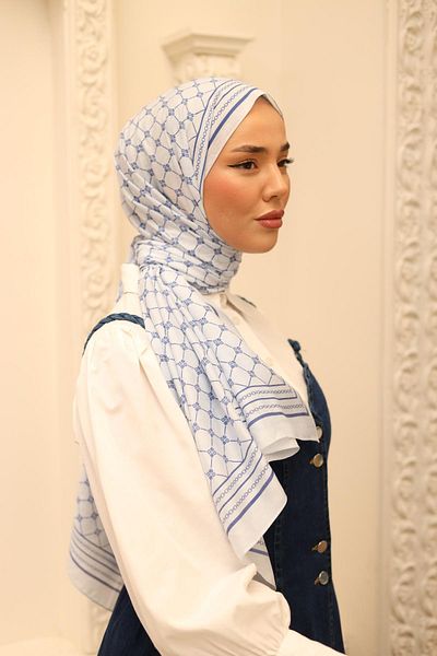 Silk Home Olinda Shawl 49005-05 Ice Blue, Navy Blue