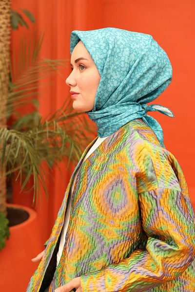 Silk Home Tivil Silk Scarf 11435-41 Turquoise,Blue