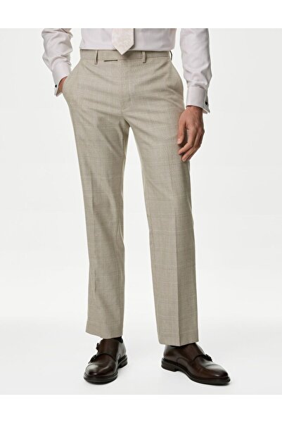 Marks & Spencer Regular Fit Ekose Desenli Klasik Pantolon