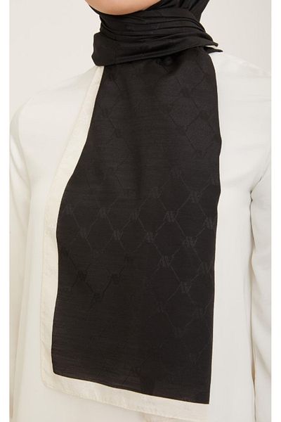 Armine Trend Monogram Shawl 2-158 - Black