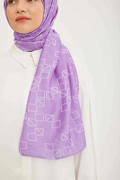 Armine Tendință Eșarfă Pură Lina Geometrică Model Violet 15-22027