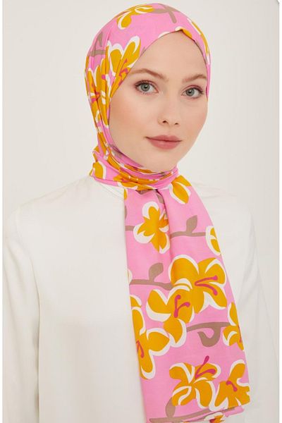 Armine Trend Laurel Shawl 6348-18 Ροζ Κίτρινο