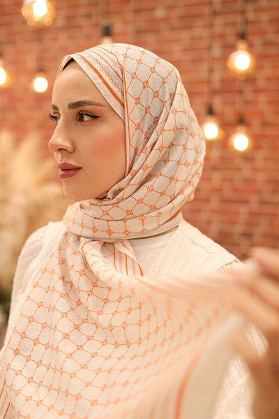 Silk Home Olinda Shawl 49005-32 Πέτρα, Φωτεινό Πορτοκαλί