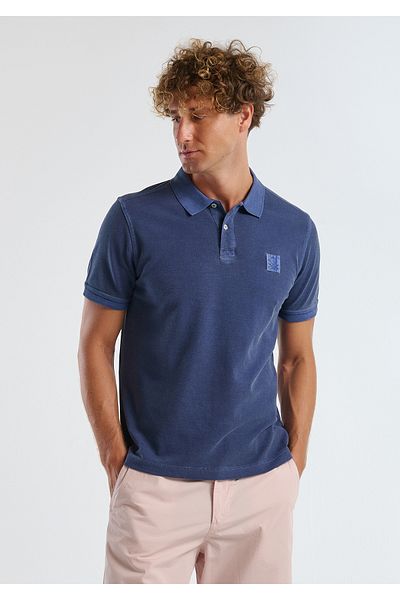United Colors of Benetton Tricou polo pentru bărbați Indigo 100% bumbac organic, cu croiala normală