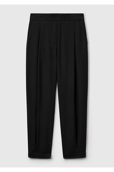 United Colors of Benetton Women's Black 100% Lyocell Elastic Waist Balloon Fit Pants
