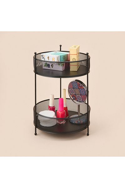 Evidea Bath Two-Tier Mesh Organizer - Black - 28X20 cm