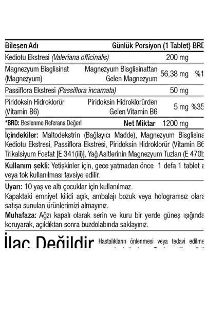 Canfeza Sezgin SLEEPAID 30 Tablet - Magnezyum Bisglisinat & Kediotu (Valeriana Officinalis) & Passiflora (Çarkıfelek Passiflora Incarnata) Ekstresi Kompleksi