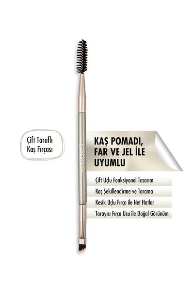 Lionesse Silver Collection Double Sided Eyebrow Brush 5128- Professional Series, Cruelty Free