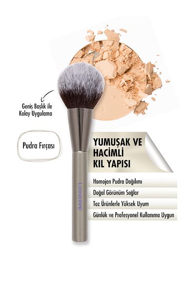 Lionesse Silver Collection Powder Brush 5138 -Professional Series, Cruelty Free