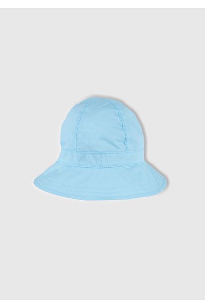United Colors of Benetton Baby Turquoise Print Detailed Double Sided Drawstring Bucket Hat