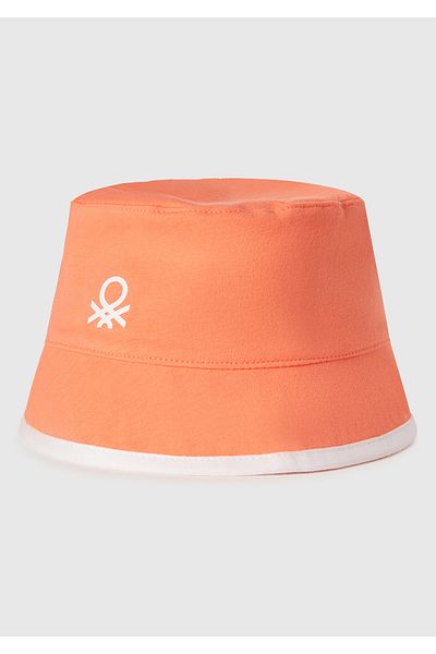 United Colors of Benetton Boy's Puppy Patterned Double-Sided Bucket Hat with Logo Detail on the Front