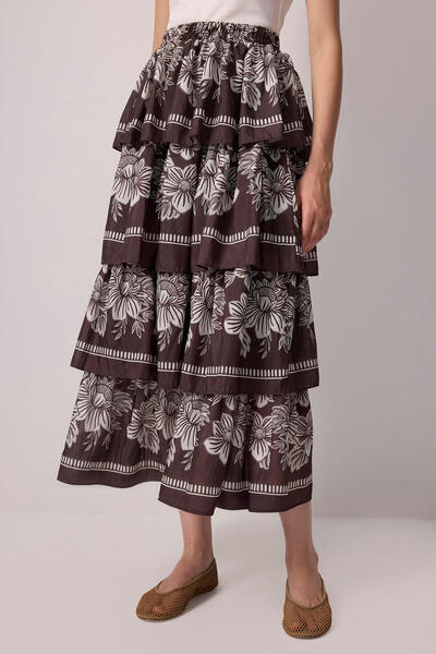 Touché Privé Patterned Fold Skirt