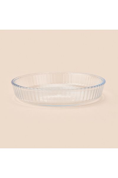 Masterchef Twin Round Honeycomb Glass Oven Dish - Transparent - 25 cm