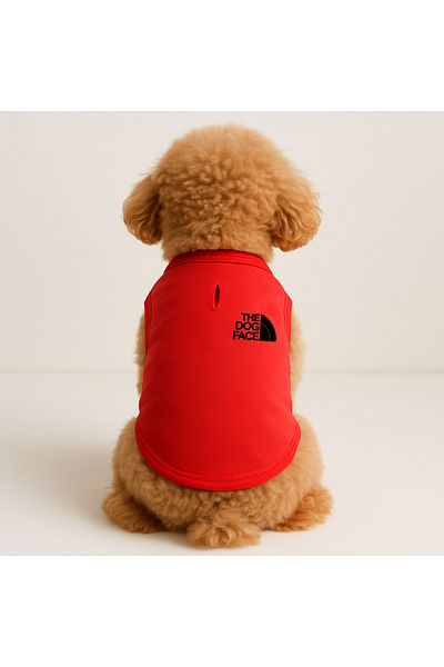 MPZ Pets Cat and Dog Outfit & Dress - Red the Dog Face Tank Top