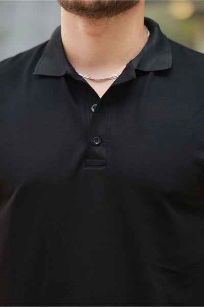 modamtn Ανδρική κοντομάνικη μπλούζα με γιακά βισκόζης με δύο κλωστές