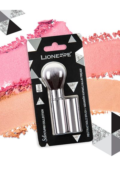 Lionesse Silver Collection Makeup Brush with Lid and Elevator 5132- Professional Series, Cruelty Free