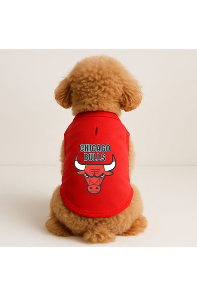 MPZ Pets Cat and Dog Outfit & Dress - Red Chicago Bulls Tank Top