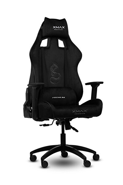 XMAX / Rio Pus Balerion Terletmez Kadife Kumaş Siyah Gaming Oyuncu Koltuğu / 120 Kg Taşır