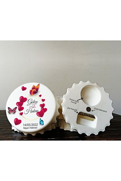 DeryalarDijital 10 Adet Magnet Baskı Düğün Nişan Nikah Magneti Açacaklı Yuvar...