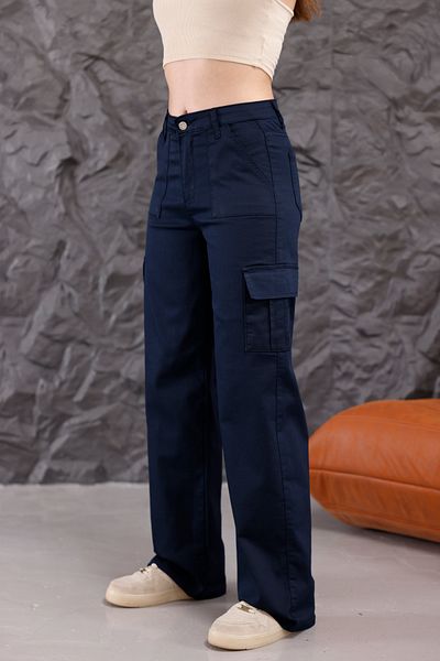 alanora High Waist Wide Leg Women's Cargo Pants - Straight Fit