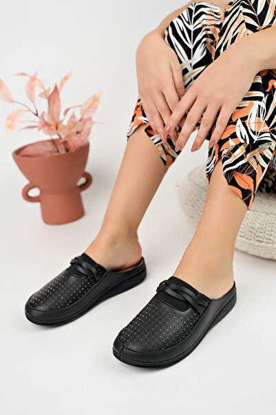 Genel Markalar Ortopedik Ped Burnu Kapalı Siyah Terlik