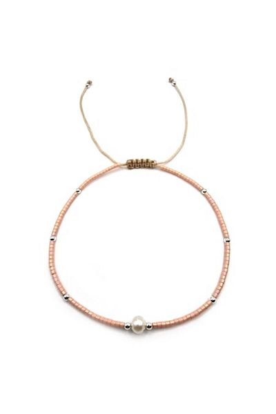 Lexy's Boutique Ankle Bracelet, Handmade, Silver, , Miyuki Beads, Cultured Pearls