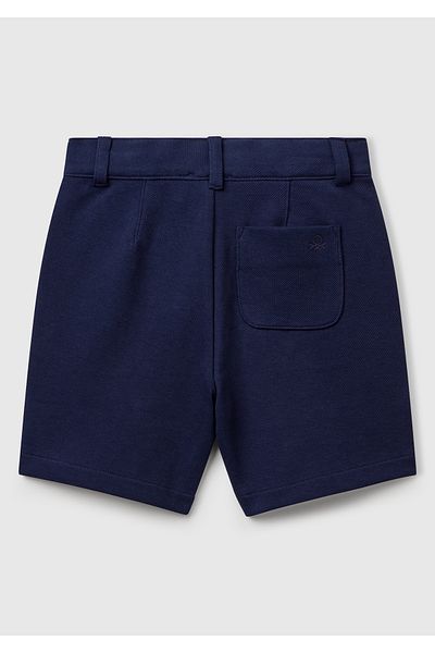 United Colors of Benetton Bermude pentru băiat, albastru bleumarin, cu șnur, cu fermoar, cu buzunar pe spate