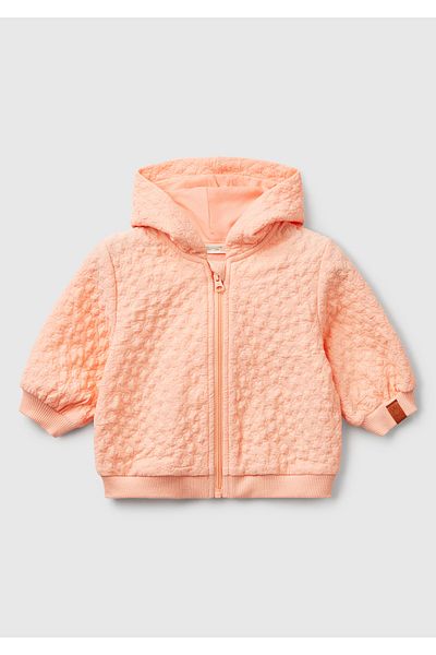United Colors of Benetton Baby Yavruağzı Logo Labeled Jacquard Zippered Hooded Sweatshirt