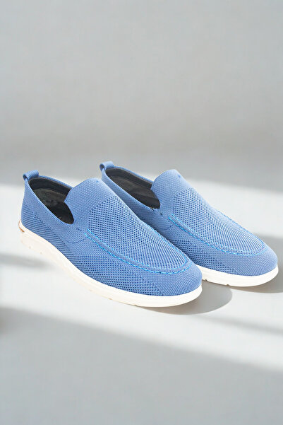 marco bufy Triko Erkek Casual Günlük Ayakkabı – Rahat, Hafif Ve Şık Slip-on Model Mavi Renk