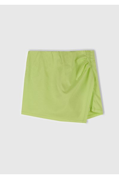 United Colors of Benetton Fusta galbena pentru fete cu talie elastica