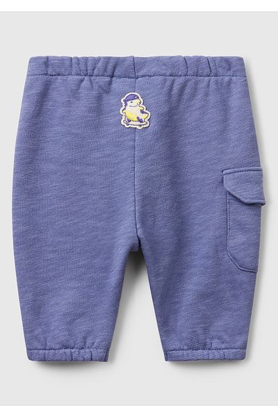 United Colors of Benetton Baby Aviator Blue Elastic Waist and Leg Decorative Drawstring Patch Pocket Sweatpants