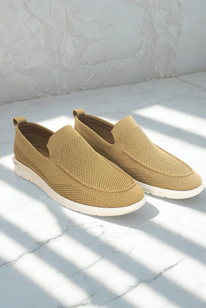 marco bufy Triko Erkek Casual Günlük Ayakkabı – Rahat, Hafif Ve Şık Slip-on Model Kum Rengi