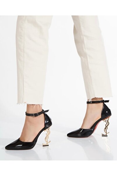 milyon shoes Červená podrážka, speciální podpatek, černé lakované jehlové podpatky