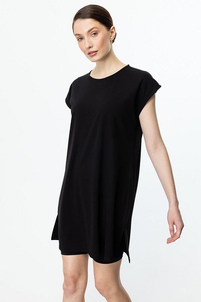 On Fashion On Fahion Zero Collar Long Basic Tunic Bluz