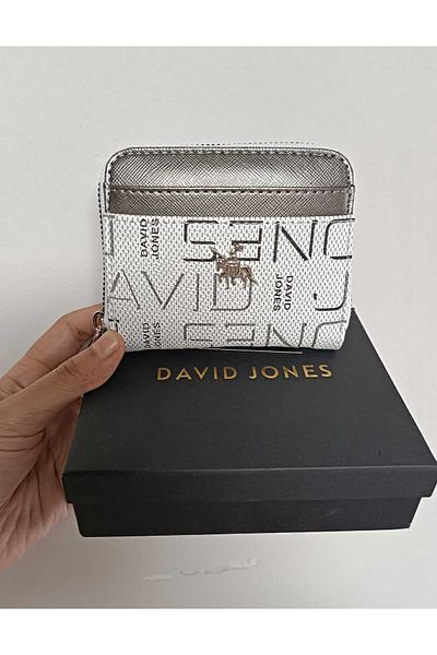 David Jones Women's Small Wallet & Card Holder, Soft Leather Portfolio Zippered Wallet with Coin Compartment