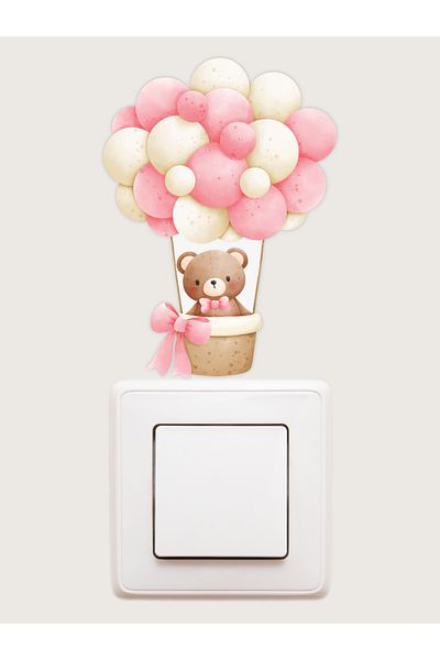papermoods Cute Teddy Bear and Balloon Socket Sticker