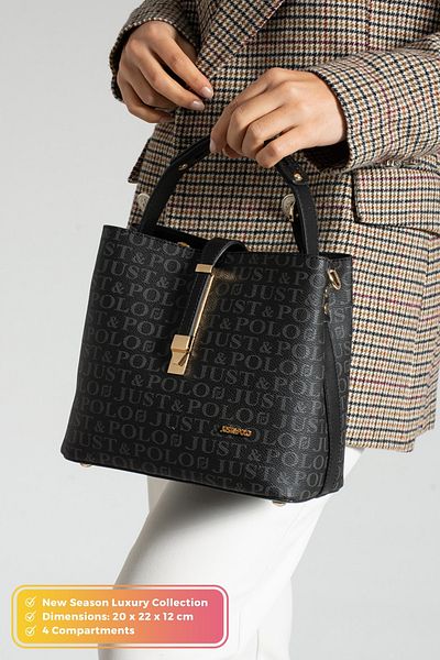 POLOGRAND London Original Just Polo Collection 4 Compartment Luxury Soft Leather Adjustable Cross Strap Shoulder Bag
