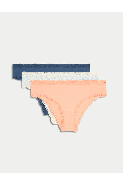 Marks & Spencer 3'lü Dantel Detaylı Brazilian Külot Seti
