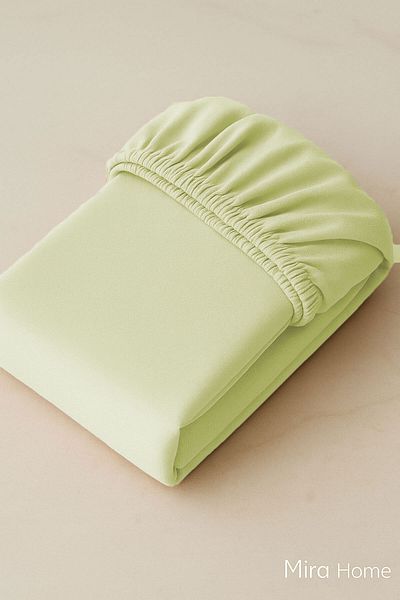 Mira Home ملاءة مطاطية قطن ممشط مزدوج سادة 100% قطن 160X200